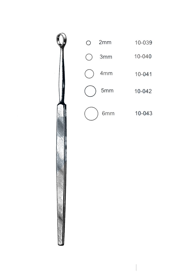 Fox Dermal Curette, 5 3/4" (14.5 cm), 2mm - Garana Industries