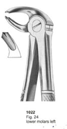 Extracting Forceps English Pattern Lower Molars Left