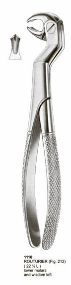 Extracting Forceps English Pattern Routurier Lower Molars and Wisdom Left