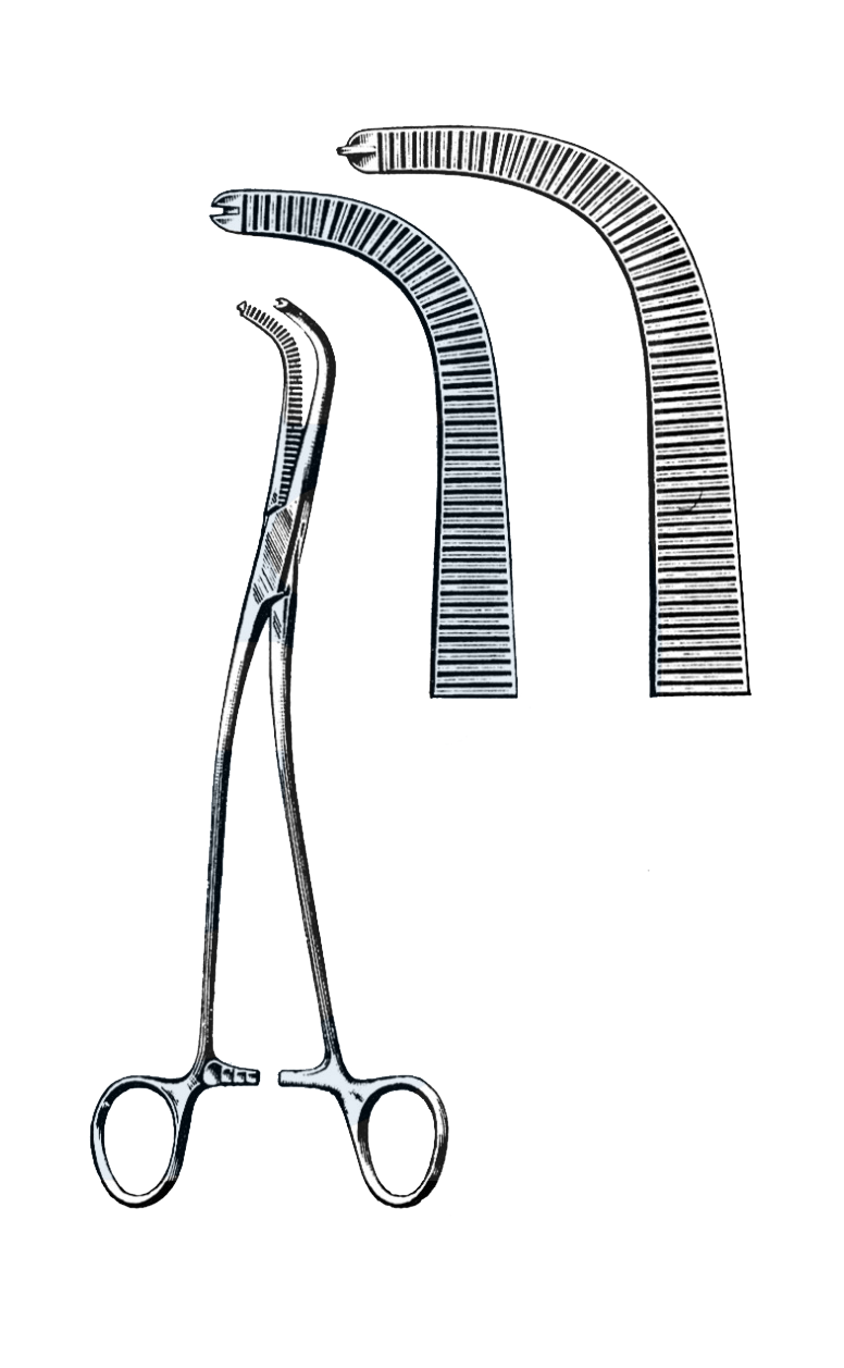 Gray Cystic Duct Forceps, 1 x 2 Teeth, Set Of 2,  9" (23 cm) - Garana Industries