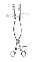 Beckman-Adson Retractor, 11 3/4" (30 cm), 4 x 4 Sharp Prongs, 1" x 1" (25 mm x 25 mm) - Garana Industries