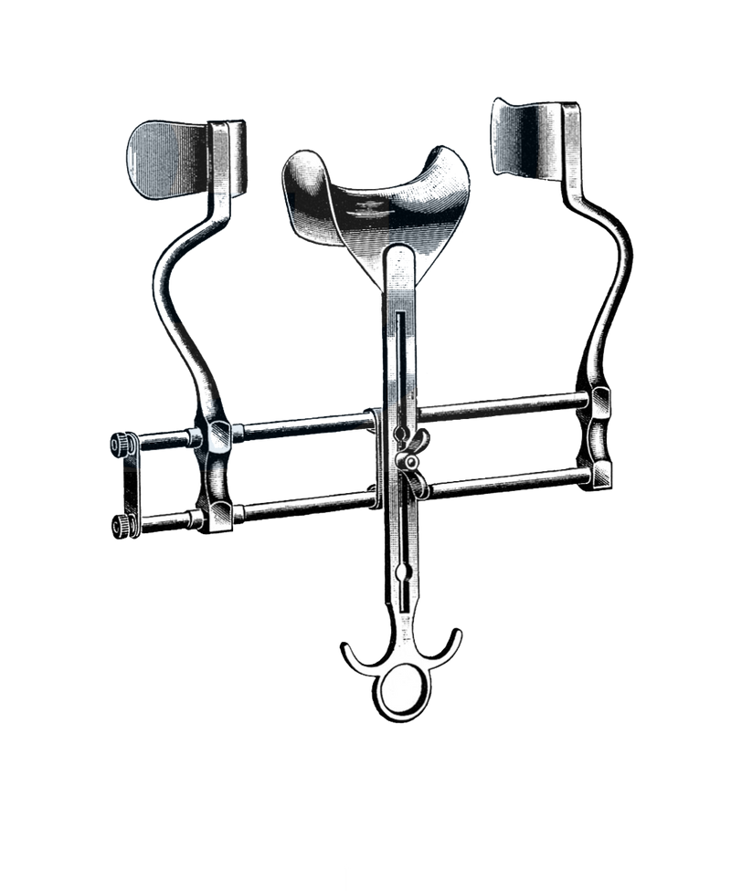 Balfour Retractor, 7" Spread (18 cm), Sliding Bar, 2 1/2" Deep (63 mm) W/ Solid Blades, Center Blade 1 3/4" x 3 1/4" (45 mm x 80 mm) - Garana Industries