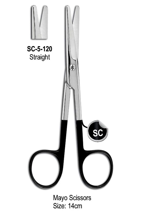 Mayo Super Cut Scissor Straight 14cm with Black Color Rings