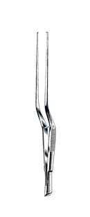 Cushing Forceps, Bayonet, 1 x 2 Teeth, 7 1/2" (19 cm) - Garana Industries