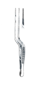 Adson Dressing Forceps, Bayonet, Serrated Tips 7 1/2" (19 cm) - Garana Industries