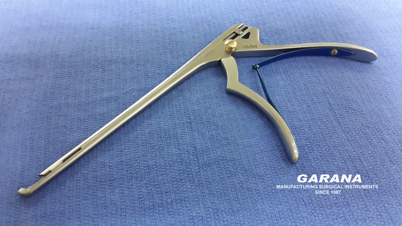 Kerrison Rongeurs Bite Size 4MM 45 Degree Up Bite 8" Shaft, Push Button