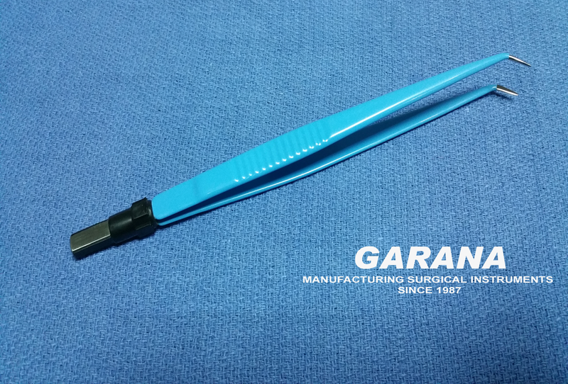European Bipolar Forceps Angled Autoclavable Reusable Size 20 cm Tip Size 1.5mm