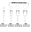 ﻿ Implants Instruments Trephine Burs with Depth Marking Set of 4 Pieces