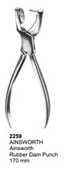 Rubber Dam Punch Ainsworth 170mm Plain Handle