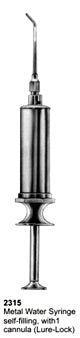 Metal Water Syringes Self Filling with 1 Cannula Lure Lock