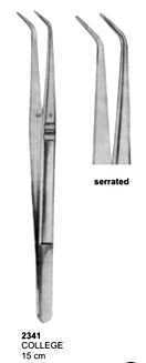 Dental Tweezers College 15cm Serrated Plain Pattern