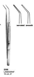 Dental Tweezers Flagg 16cm Serrated