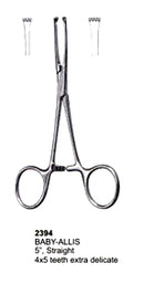 Tissue Forceps Baby Allis 5" Straight 4x5 teeth Extra Delicate
