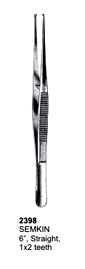 Tissue Forceps Semkin 1x2 Teeth 6"