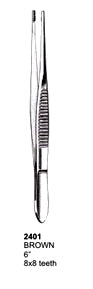 Tissue Forceps Brown 4-3/4" 8x8 Teeth