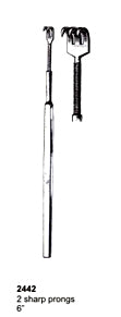 Tissue Retractors & Hooks 2 Sharp Prongs 6" Spring type