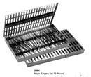 Micro Surgery Set of 10 Pieces with Sterilization Tray