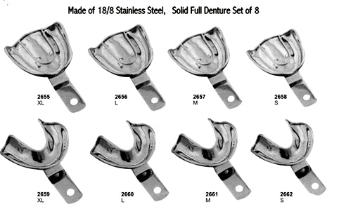 Impression Trays Solid Full Denture Set of 08 Pieces