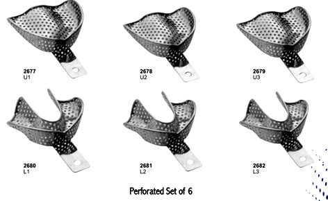 Impression Trays Perforated Set of 06 Pieces