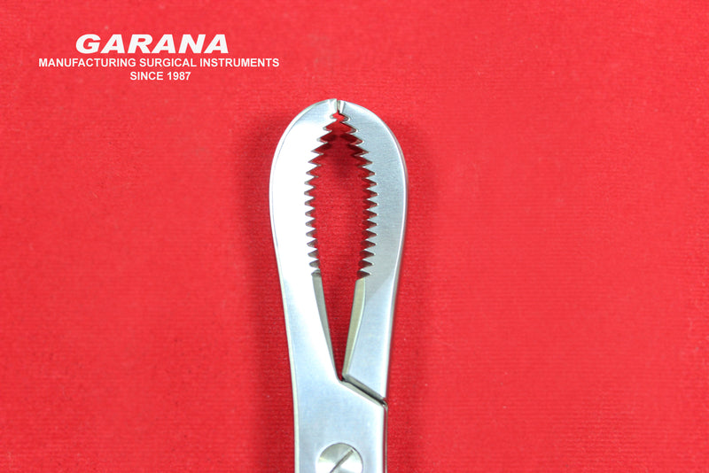 Bone Holding Forceps 9" Reduction Curved Serrated Jaws With Speed Lock Orthopedic