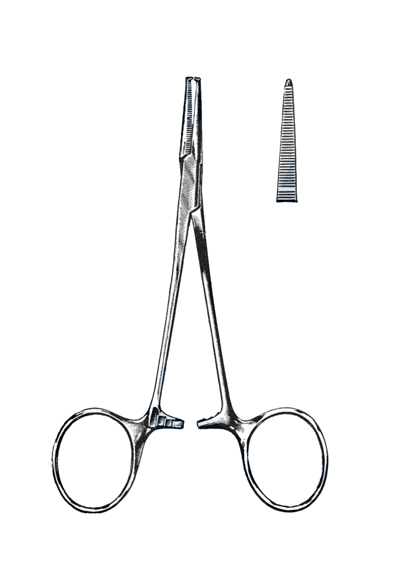 Halstead Mosquito Forceps Straight, 1x2 Teeth, 5" (12.5 cm) - Garana Industries