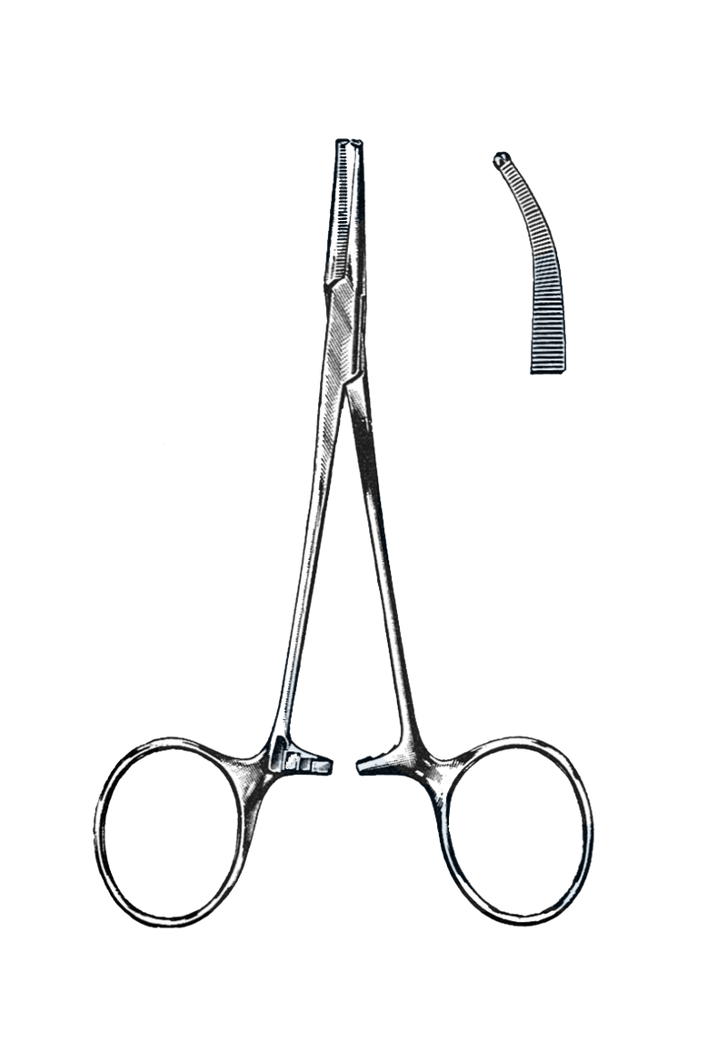 Halstead Mosquito Forceps Curved, 1x2 Teeth, 5" (12.5 cm) - Garana Industries