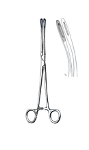 Fletcher Cervix Holding Forceps, Serrated, Curved 9 1/2" (25 cm) - Garana Industries