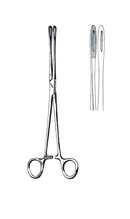 Fletcher Cervix Holding Forceps, Serrated, Straight 9 1/2" (24 cm) - Garana Industries