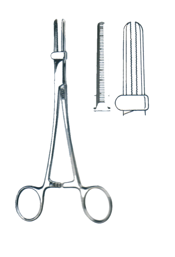 U.S Pattern Tube Occluding Clamps, Straight, Serrated Jaws, With Guard 5 3/4" (14.6 cm) - Garana Industries