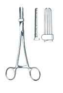 U.S Pattern Tube Occluding Clamps, Straight, Serrated Jaws, With Guard 7 1/2" (19.1 cm) - Garana Industries