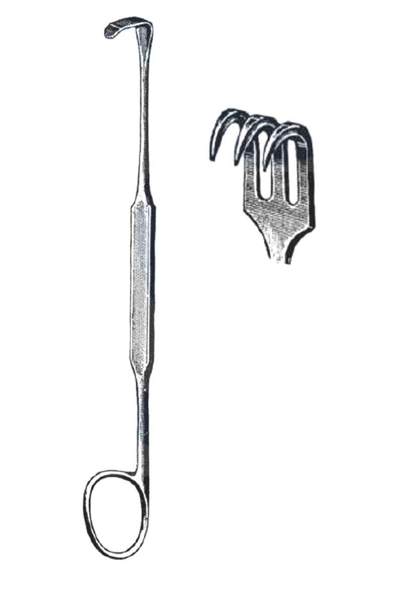 Meyerding Finger Retractor, 7" Sharp Prongs