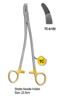 TC Stratte Needle Holder 22.9cm with Gold Plated Rings
