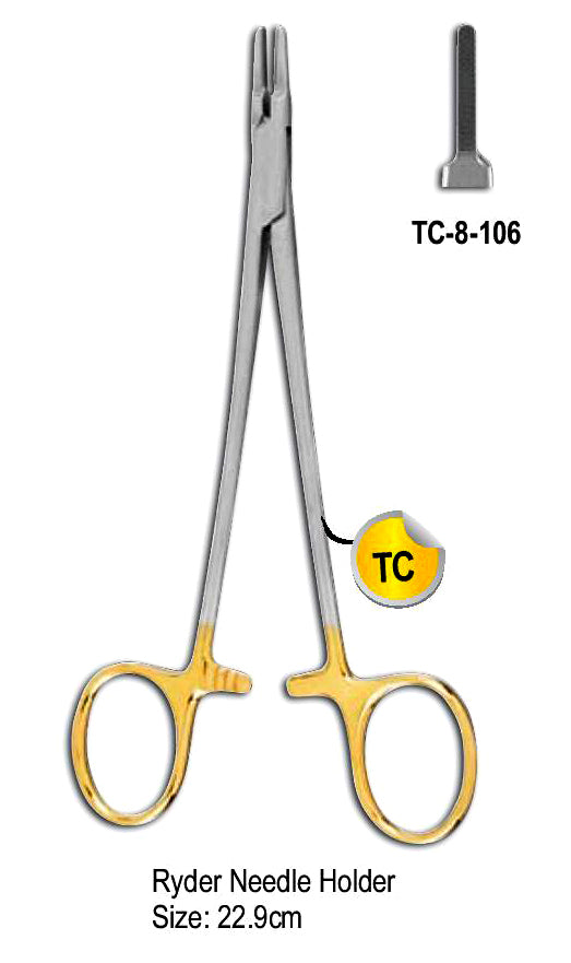 TC Ryder Needle Holder 22.9cm with Gold Plated Rings