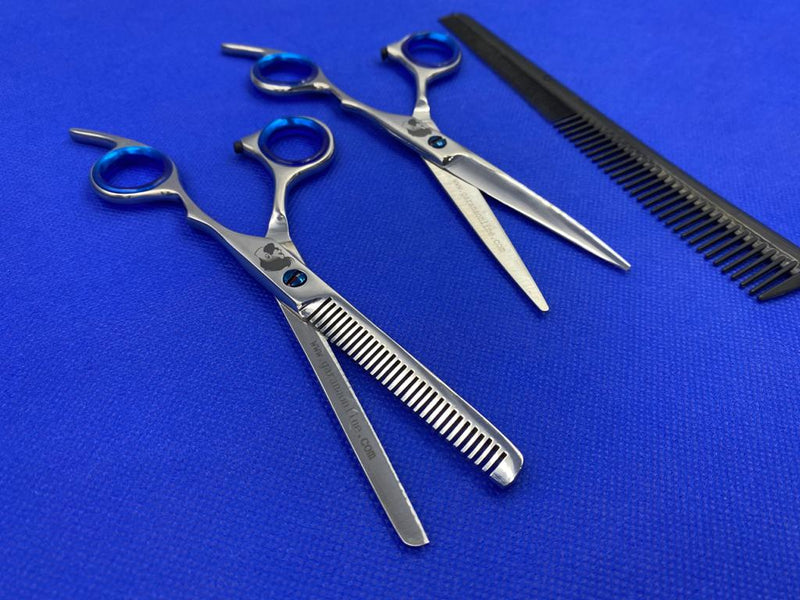 Barber Hair Cutting Set of Scissors with Comb