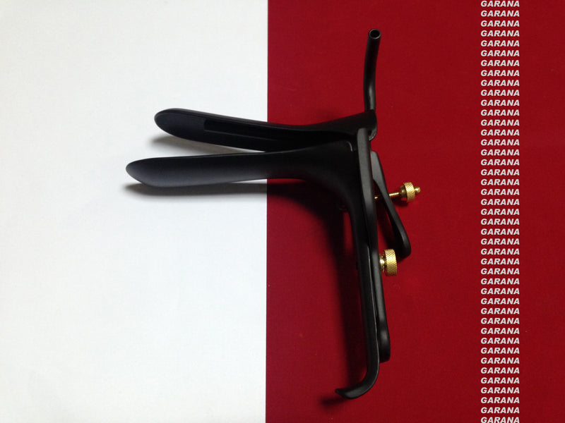 Graves Vaginal Speculum Large W/ Smoke Tube Angled Black