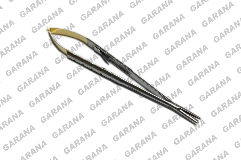 Castroviejo Needle Holder T.C Tip Gold Handles Size 7" (18 cm) Tip Size 1 cm