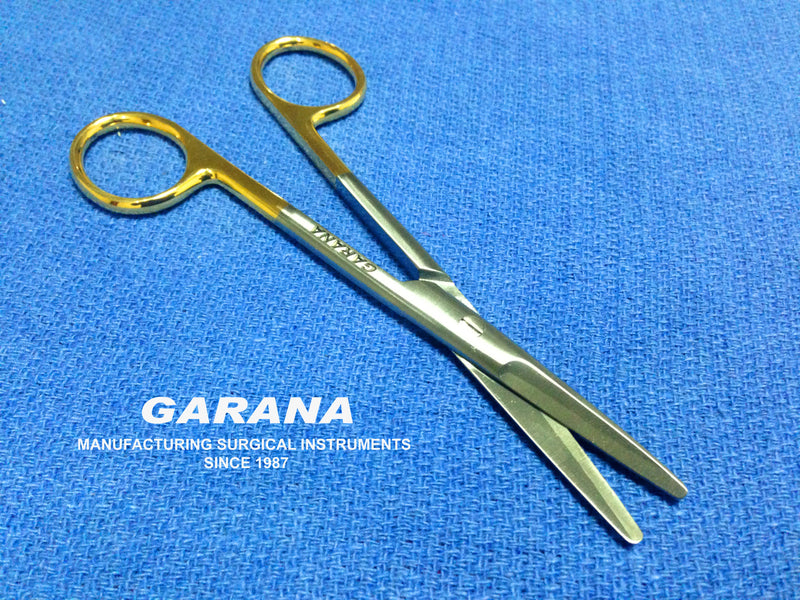 Mayo Scissor Straight T.C, Gold Handles 5.5"