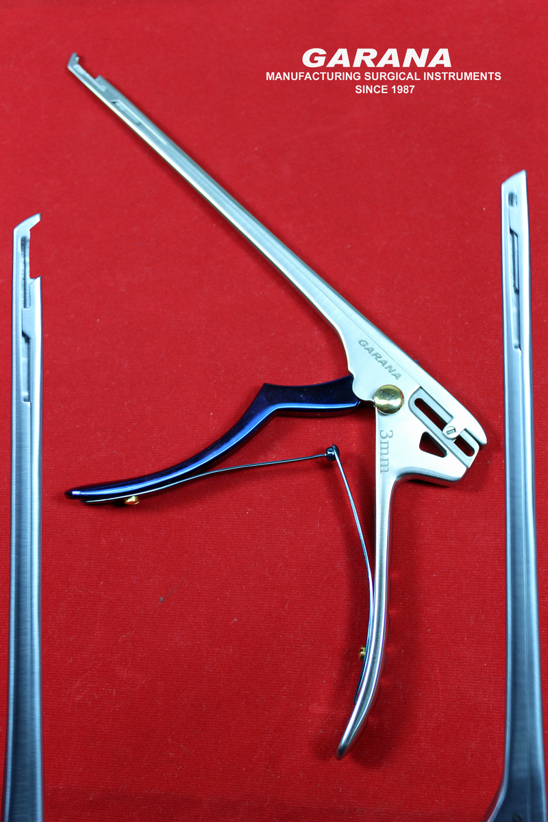 Kerrison Rongeurs Bite Size 3MM 45 Degree Up Bite 8" Shaft, Push Button