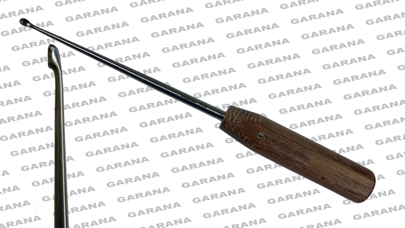 Halle Bone Curette Fiber Handle forward Angled 4x6 MM FS 000 Orthopedic Surgical Instruments