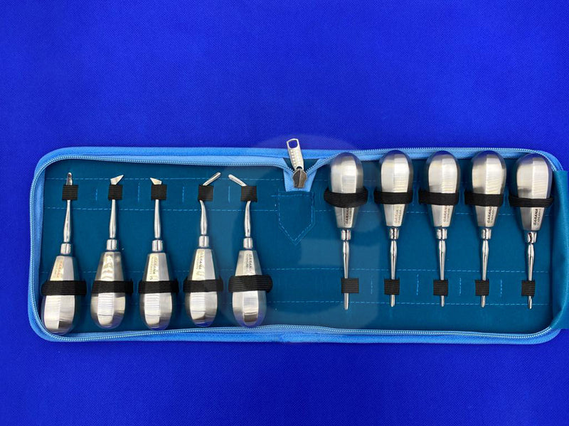Dental Root Elevator Set of 10 Pcs in a Kit