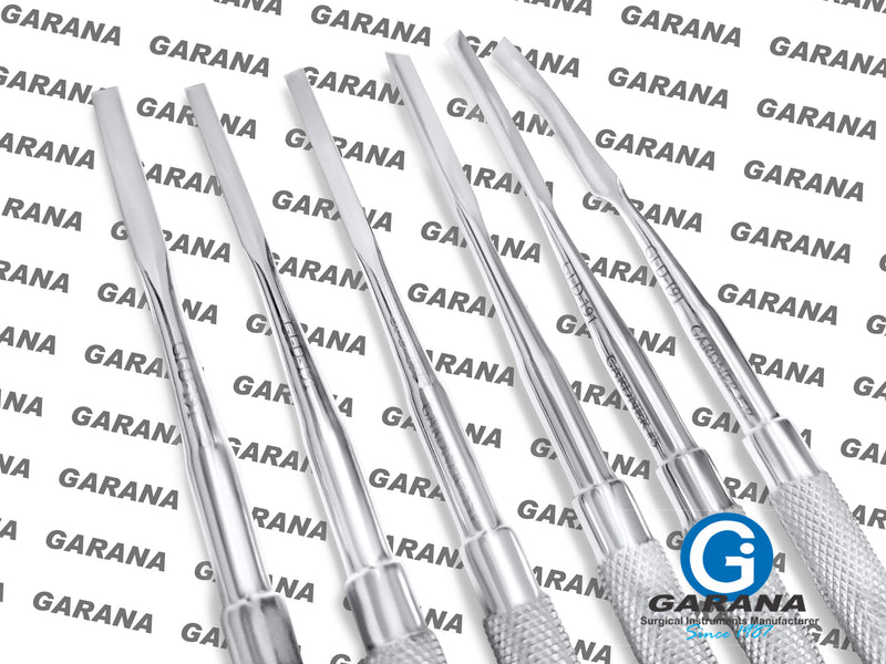 Dental Bone Chisels Set of 6 Pieces (GARDNER # 1, # 2, # 5, # 5R, WAKEFIELD # 1W, # 2W)