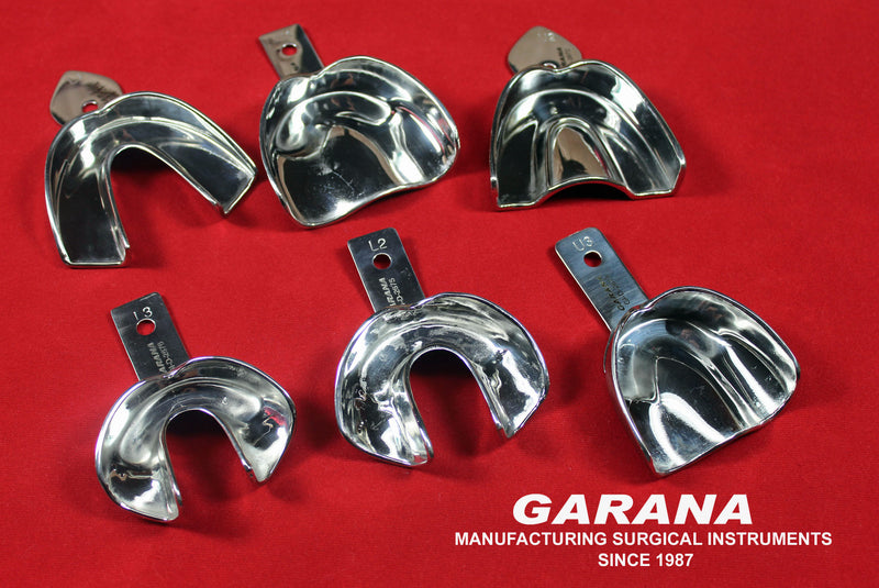 Impression Trays Solid Set of Six Pieces (U1, U2, U3, L1, L2 & L3)