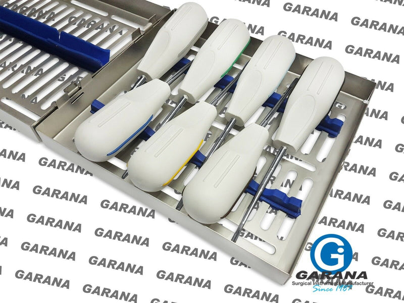 Dental Luxating Elevator White Plastic Handle With Sterilization Cassette